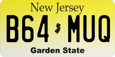 NJ license plate B64MUQ