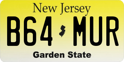 NJ license plate B64MUR
