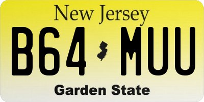 NJ license plate B64MUU