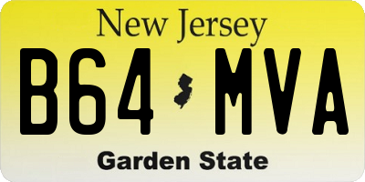 NJ license plate B64MVA