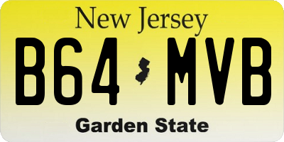 NJ license plate B64MVB