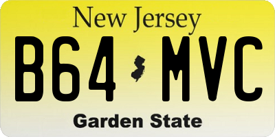NJ license plate B64MVC