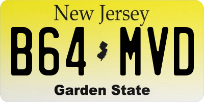 NJ license plate B64MVD