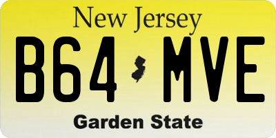 NJ license plate B64MVE