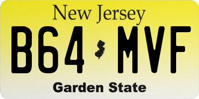 NJ license plate B64MVF