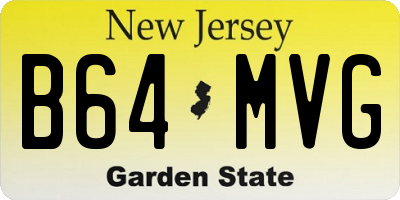 NJ license plate B64MVG