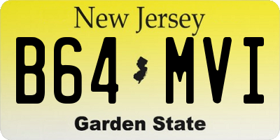 NJ license plate B64MVI