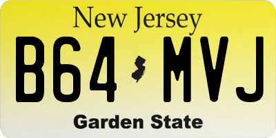 NJ license plate B64MVJ
