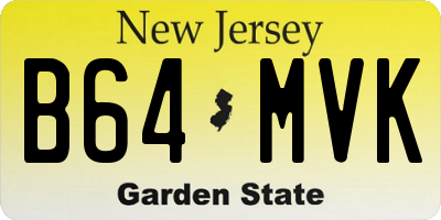 NJ license plate B64MVK