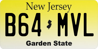 NJ license plate B64MVL