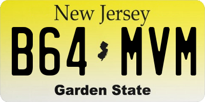 NJ license plate B64MVM