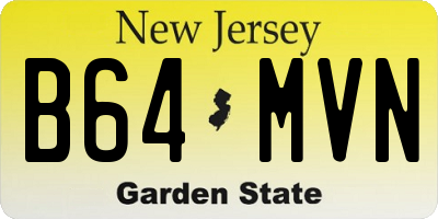 NJ license plate B64MVN