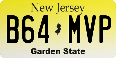 NJ license plate B64MVP
