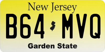 NJ license plate B64MVQ