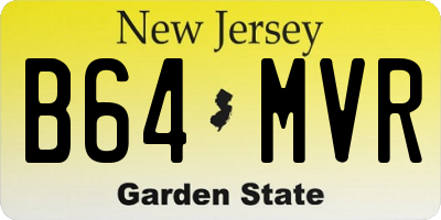 NJ license plate B64MVR