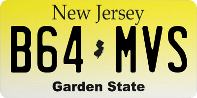 NJ license plate B64MVS