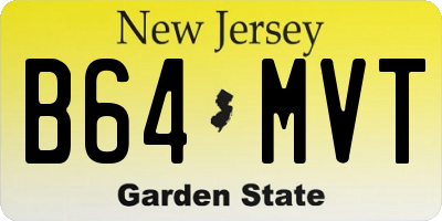 NJ license plate B64MVT