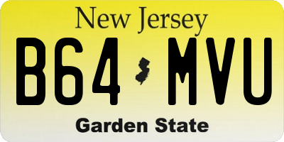 NJ license plate B64MVU