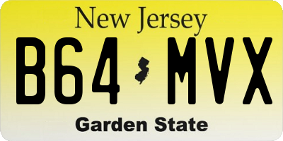 NJ license plate B64MVX