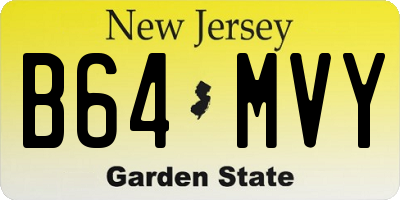 NJ license plate B64MVY