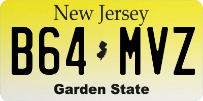 NJ license plate B64MVZ