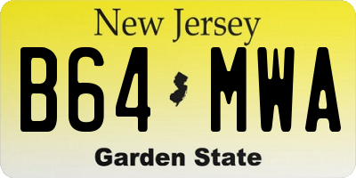 NJ license plate B64MWA