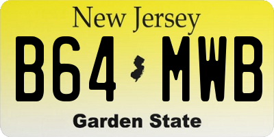 NJ license plate B64MWB