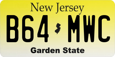NJ license plate B64MWC