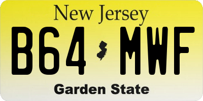 NJ license plate B64MWF