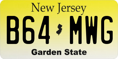 NJ license plate B64MWG