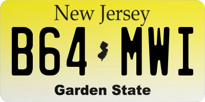 NJ license plate B64MWI