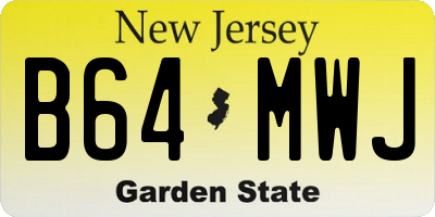 NJ license plate B64MWJ