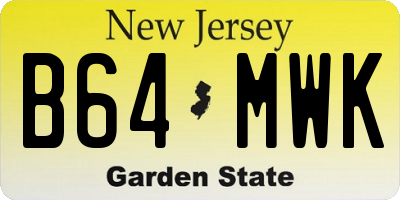 NJ license plate B64MWK