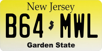 NJ license plate B64MWL