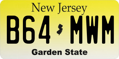 NJ license plate B64MWM