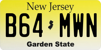 NJ license plate B64MWN