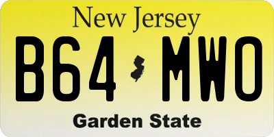 NJ license plate B64MWO