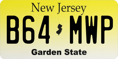 NJ license plate B64MWP