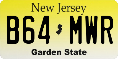 NJ license plate B64MWR