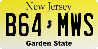 NJ license plate B64MWS