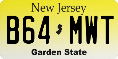 NJ license plate B64MWT