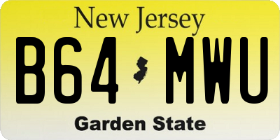 NJ license plate B64MWU