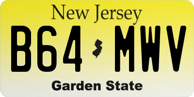 NJ license plate B64MWV