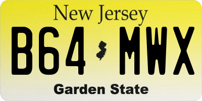 NJ license plate B64MWX