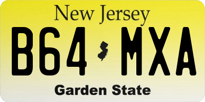 NJ license plate B64MXA