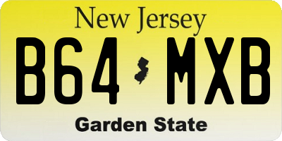 NJ license plate B64MXB