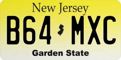 NJ license plate B64MXC