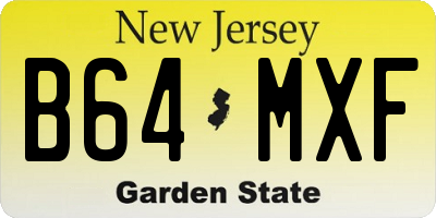 NJ license plate B64MXF