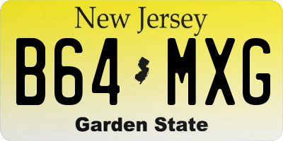 NJ license plate B64MXG