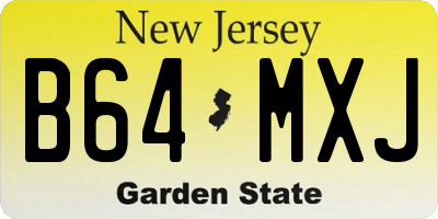 NJ license plate B64MXJ